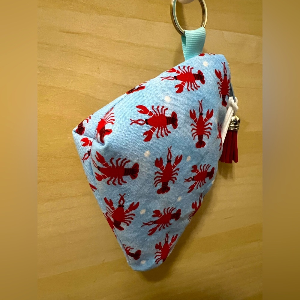 Handmade by me lobster zip coin purse